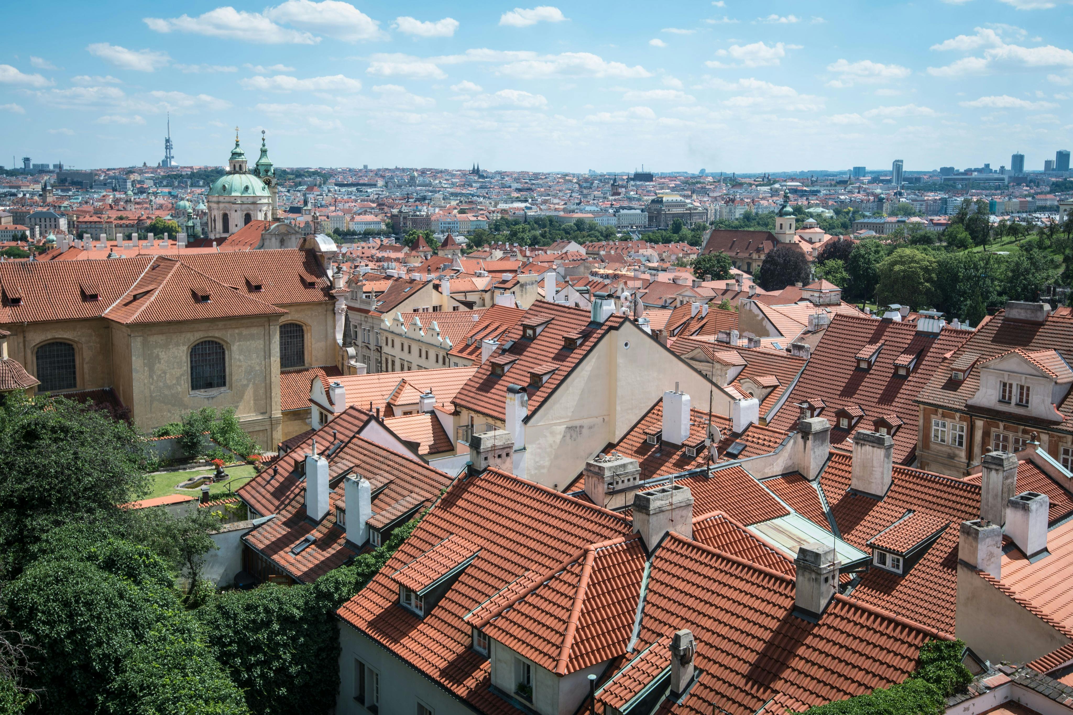 Panorama view of the historical Prague