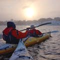 invierno puesta de sol kayak estocolmo