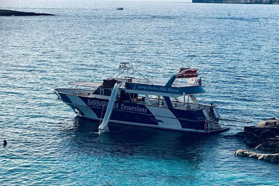 Slide on the boat