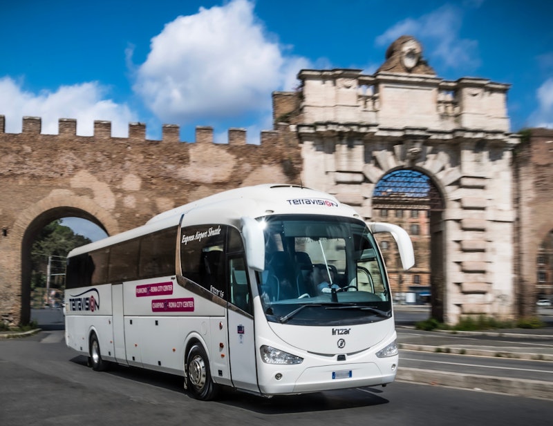 Shuttle bus transfer between Fiumicino Airport and Rome city center