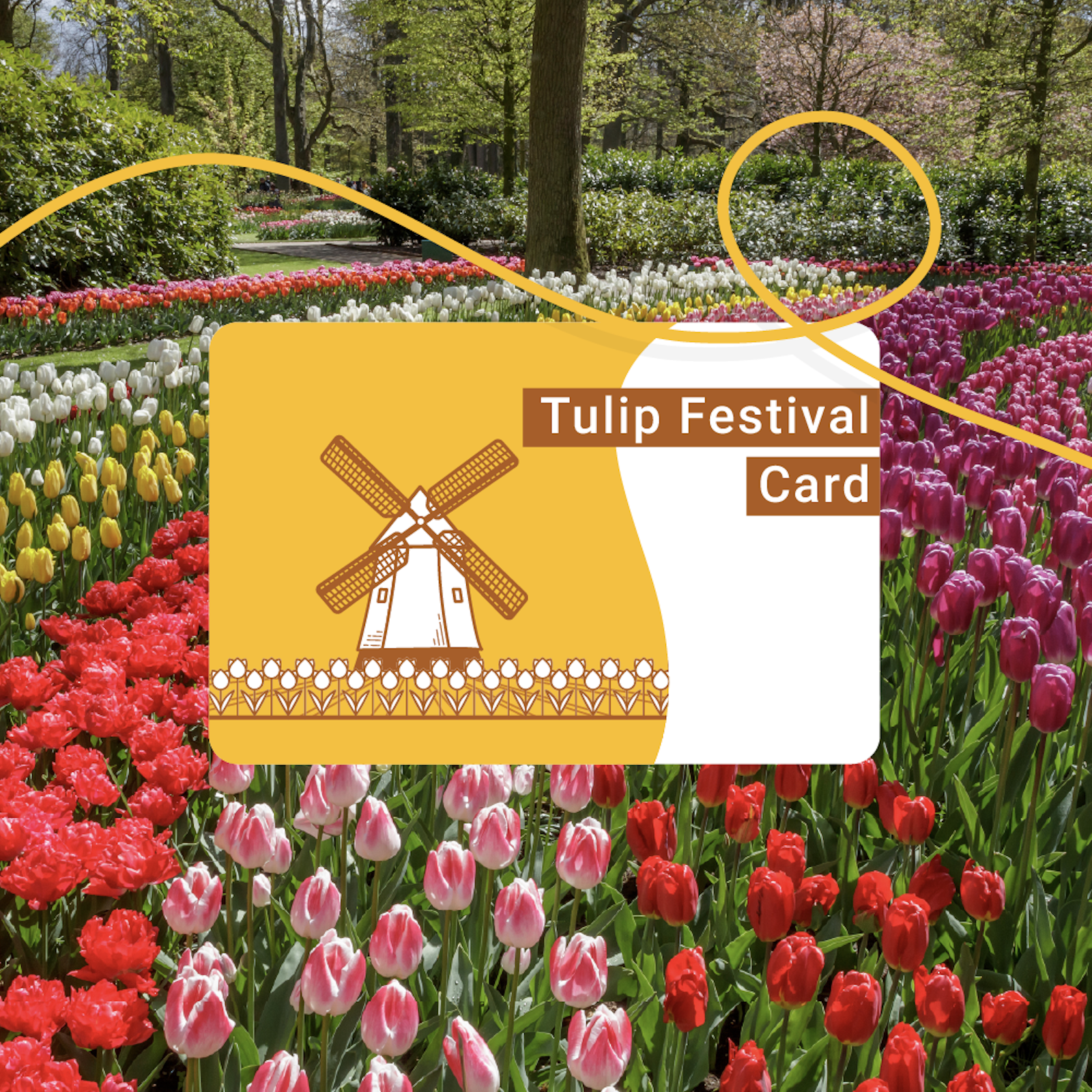 Foto von Blumen mit Tulpenfest-Karte
