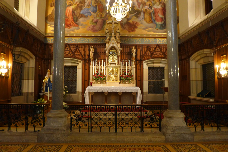 Scene of the tragedy, now the altar of the monastery church