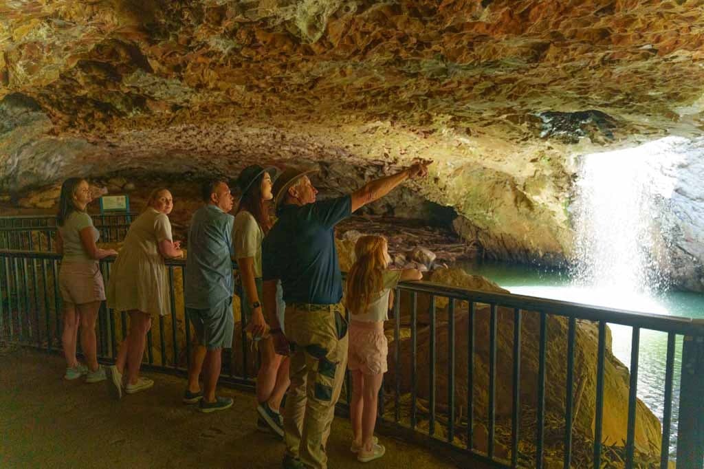 Guide with guests at Natural Bridge