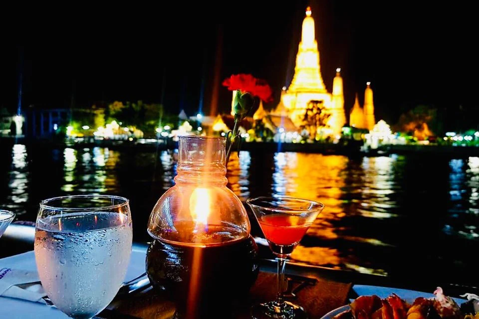 Enjoy breathtaking evening views of Bangkok's iconic landmarks.