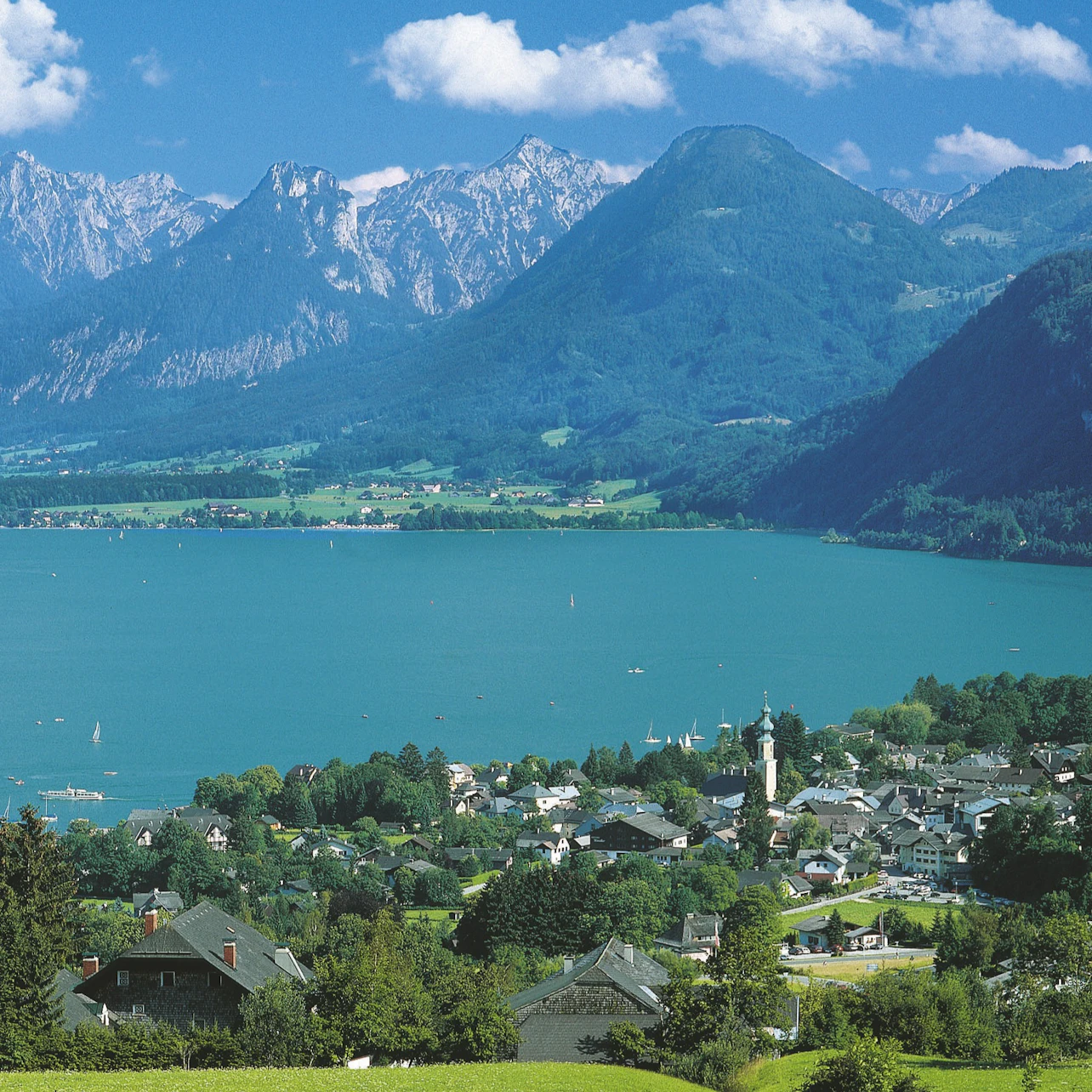 St. Gilgen city and lake view