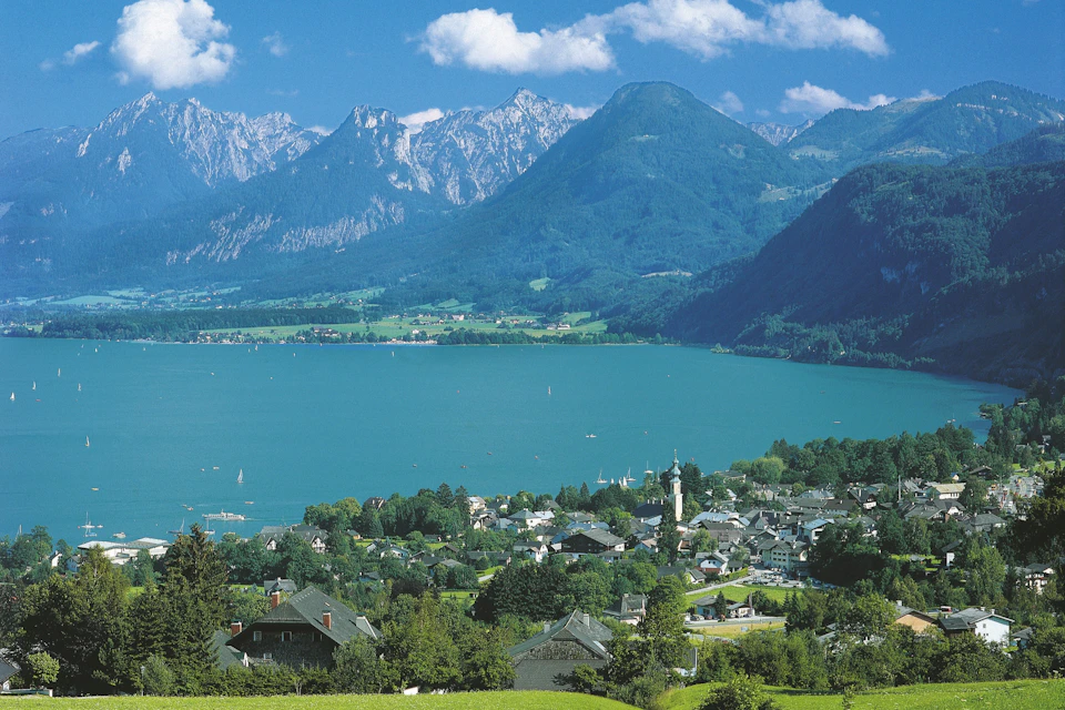 St. Gilgen city and lake view