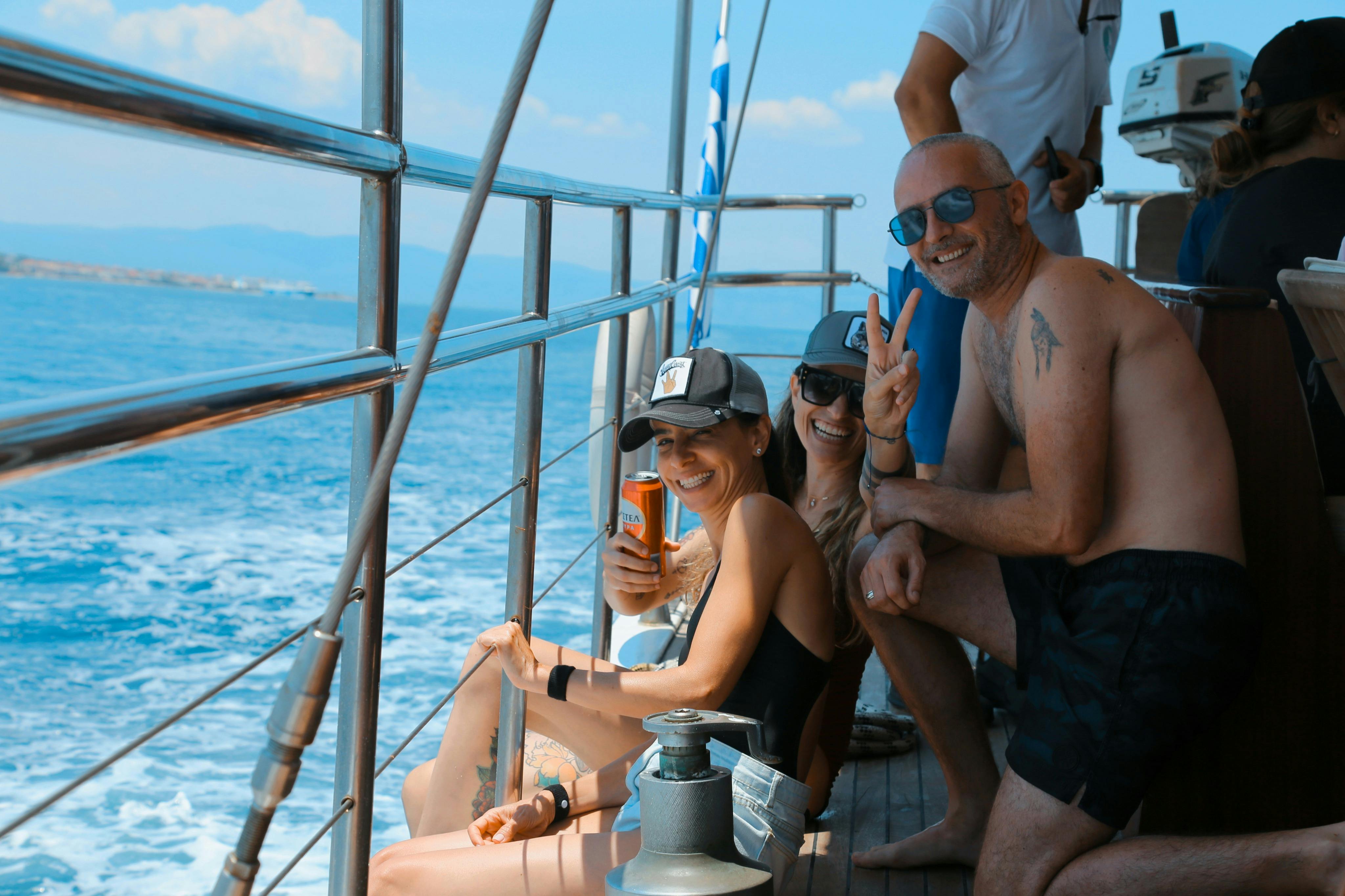 Athens Riviera: 5-Hr Sunset Cruise with Dinner, Drinks & Swim Stop 4