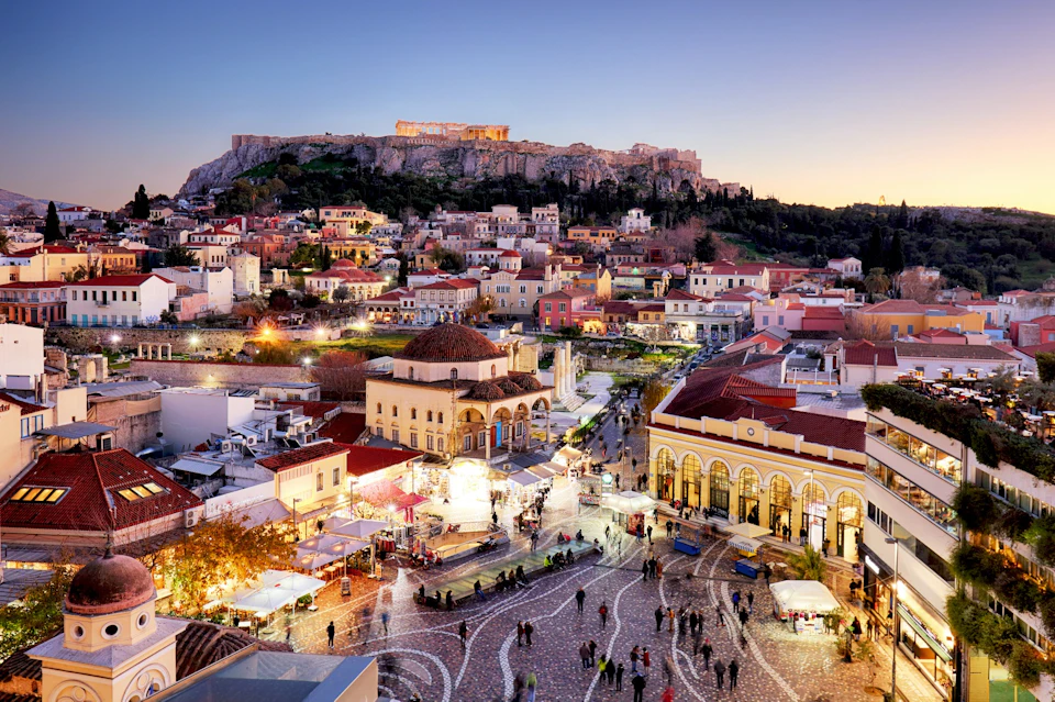 View of the Acropolis from Monastiraki Square