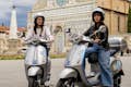 Piazza Santa Maria Novella with 2 girls on a Vespa tour