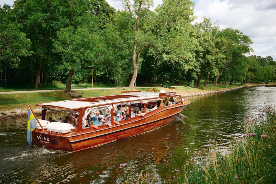 Classic Archipelago Wooden Boat in Djurgården Canal