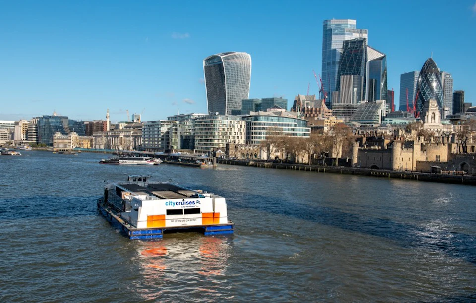 City cruises boat on the Thames river