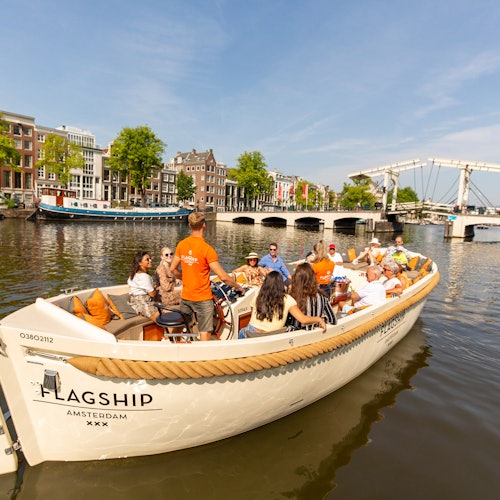 Amsterdam: Flagship Crucero en barco abierto por el canal desde la Casa de Ana Frank