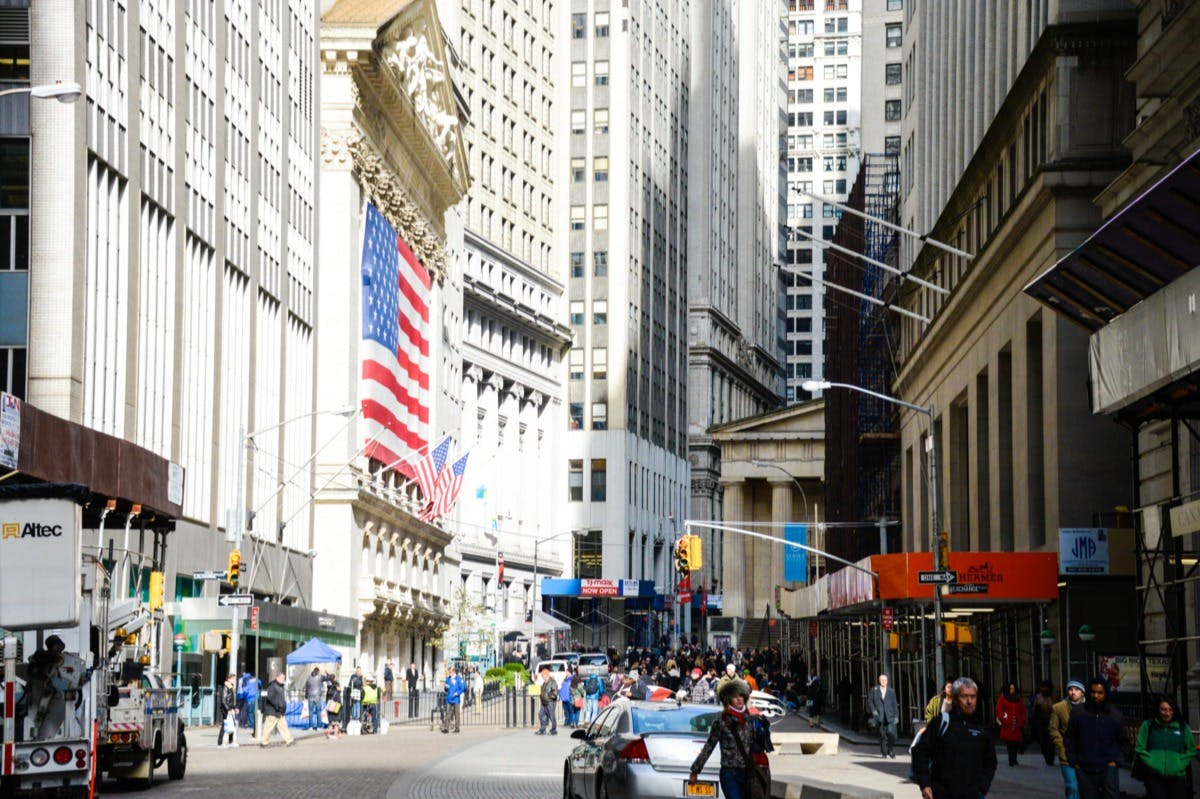 Lower Manhattan, Fearless Girl in front of the New York Stock Exchange
