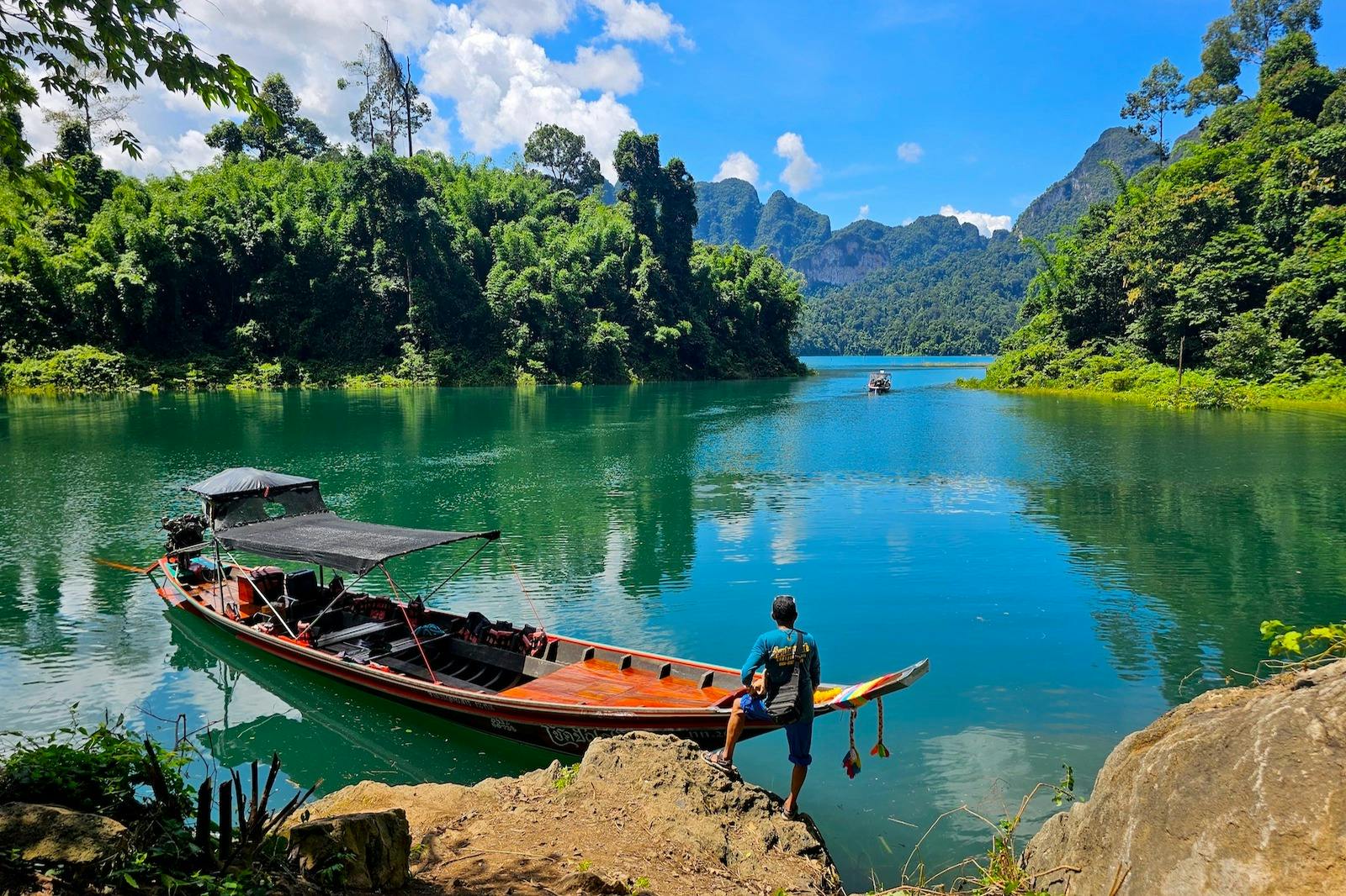 Beautiful views at Cheow Lan Lake in Khao Sok National Park