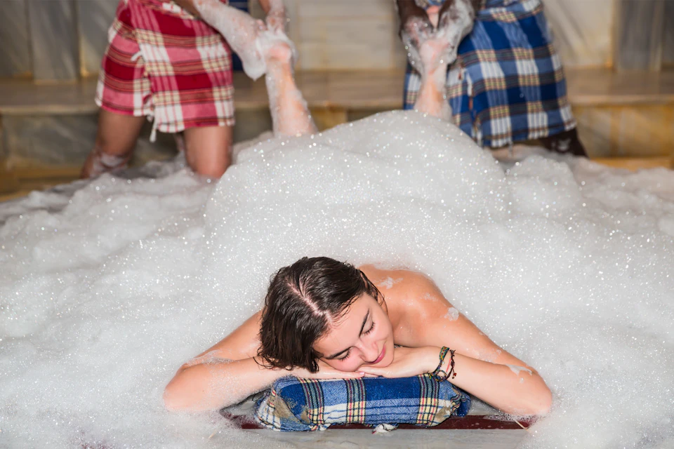 Young girl in Turkish bath (hammam)