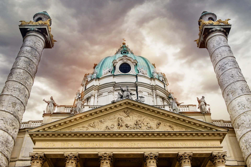 Facade of the Charles Church Vienna