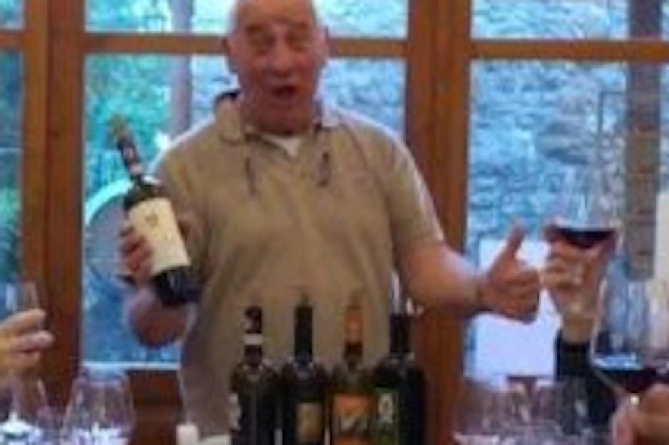Guests participating in a wine tasting in the Chianti region.