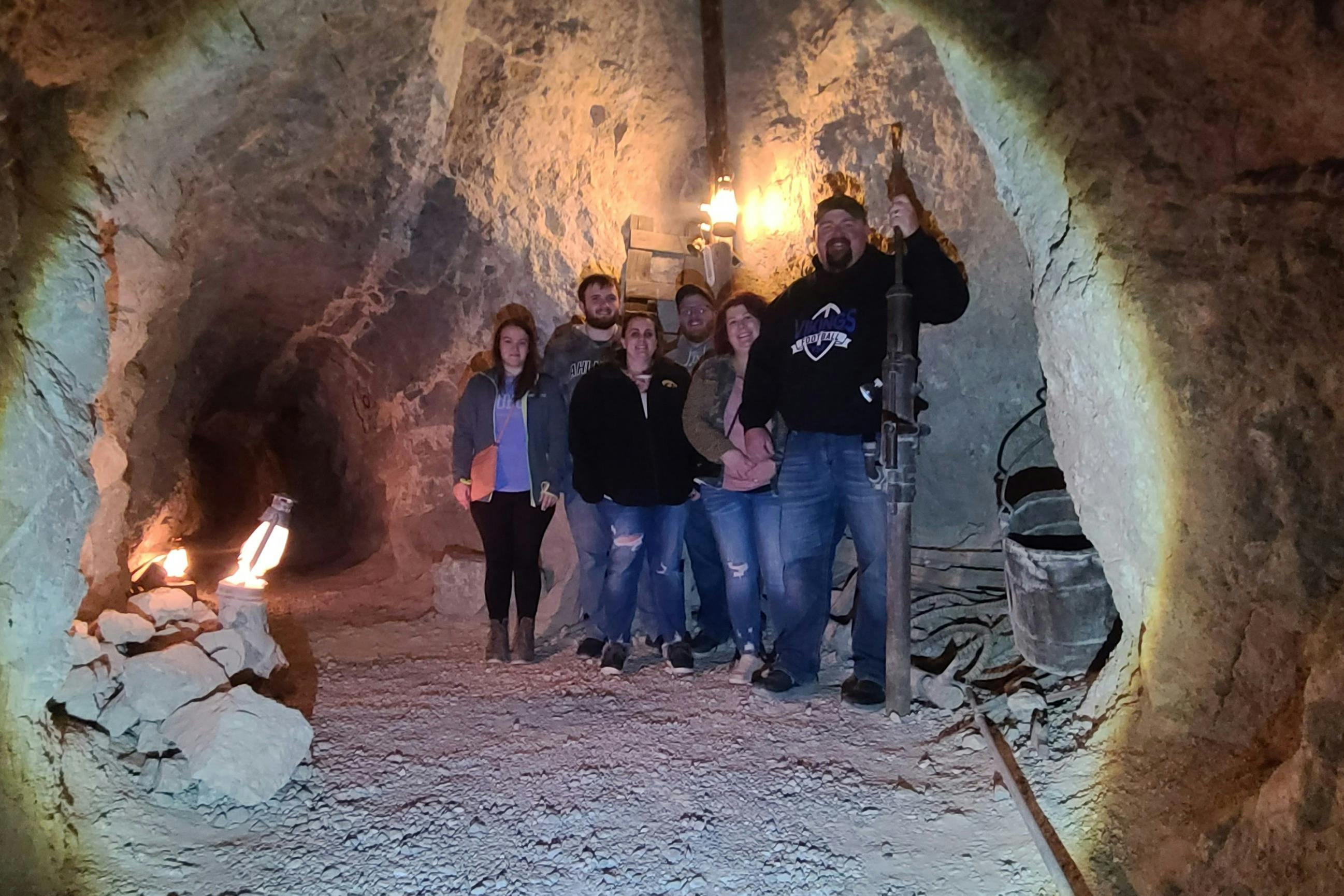 Interior de la mina de or