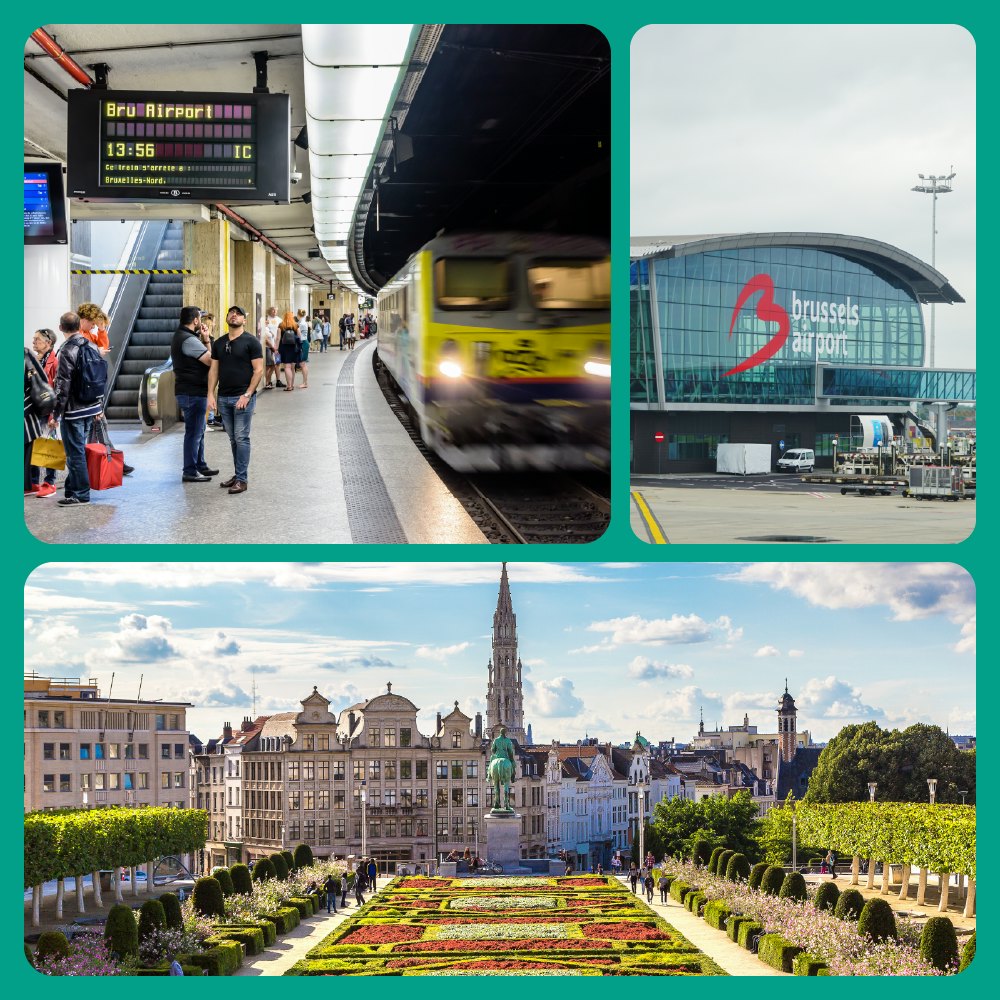 Trem de ida e volta do aeroporto de Zaventem para Bruxelas + Audioguia