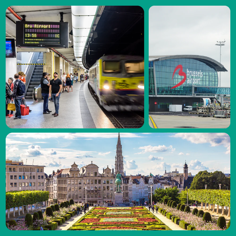 Trem de ida e volta do aeroporto de Zaventem para Bruxelas + Audioguia
