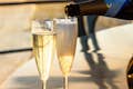 Take glass of Sparklin Wine Experience with 360 view on Brighton seaside