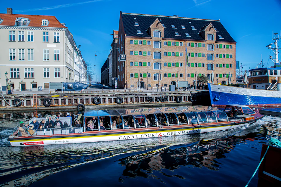 Tour of the Grand Canal sailing through the narrow canals at Christianshavn.