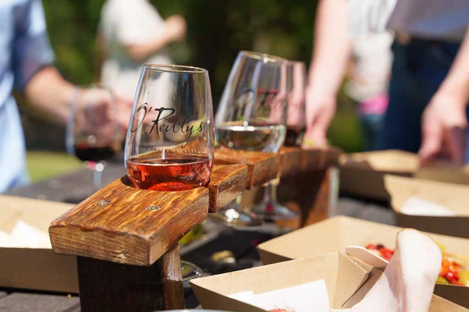 Wine tasting at O'Reilly's Vineyard
