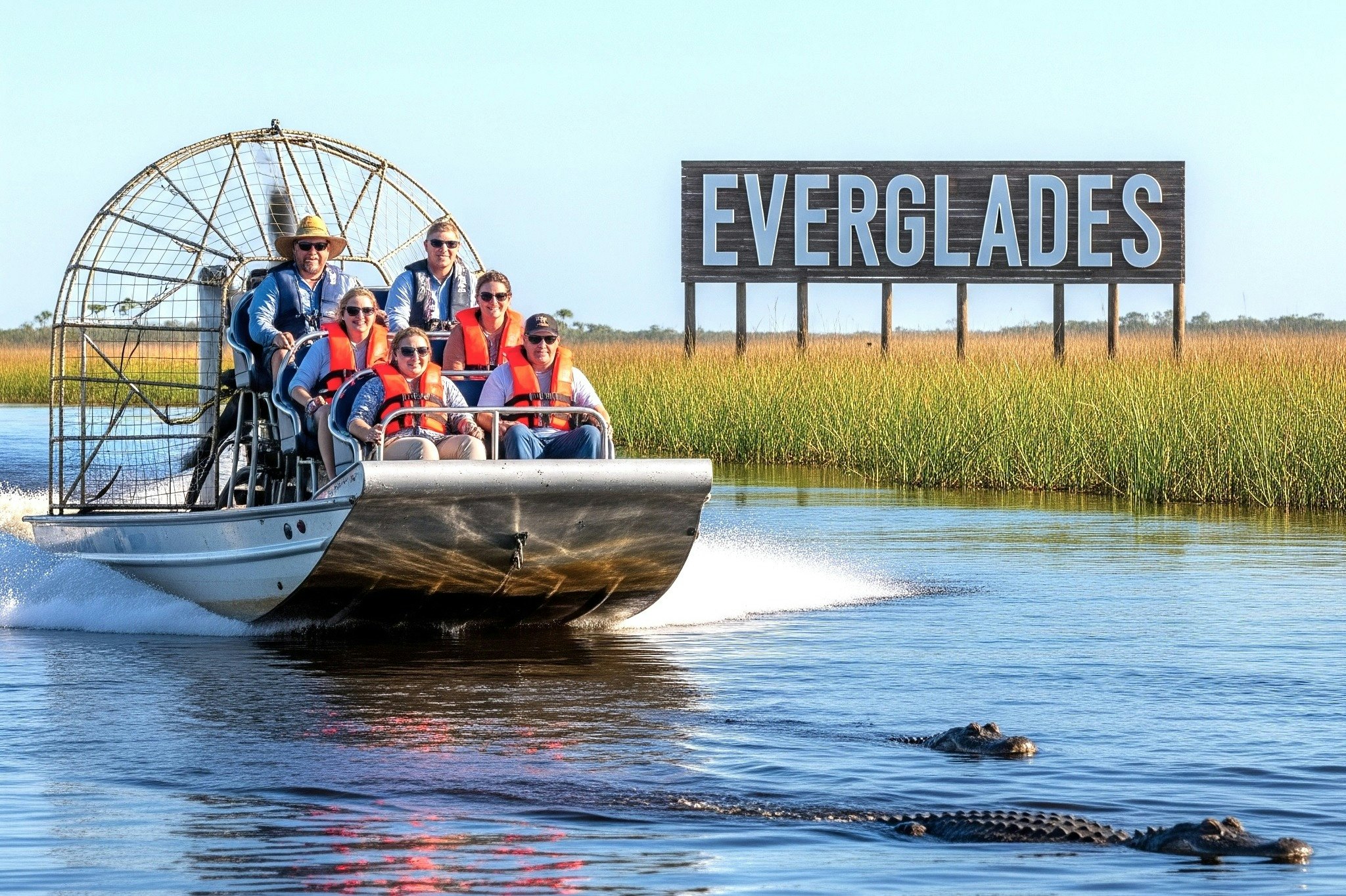 Hidrodeslizador 60 min en Everglades + Fauna + Ida y vuelta desde Miami