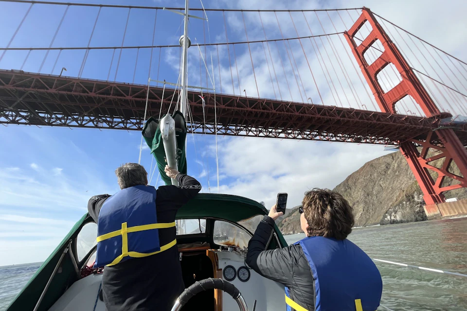 sailing under the Golden Gate Bridge