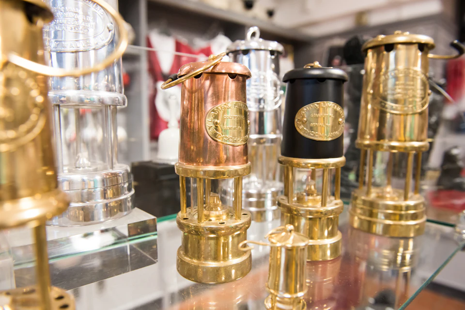 Authentic miners lamps at our souvenir gift shop