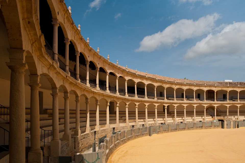 Interior view of the Ronda Bullring, one of the oldest in Spain