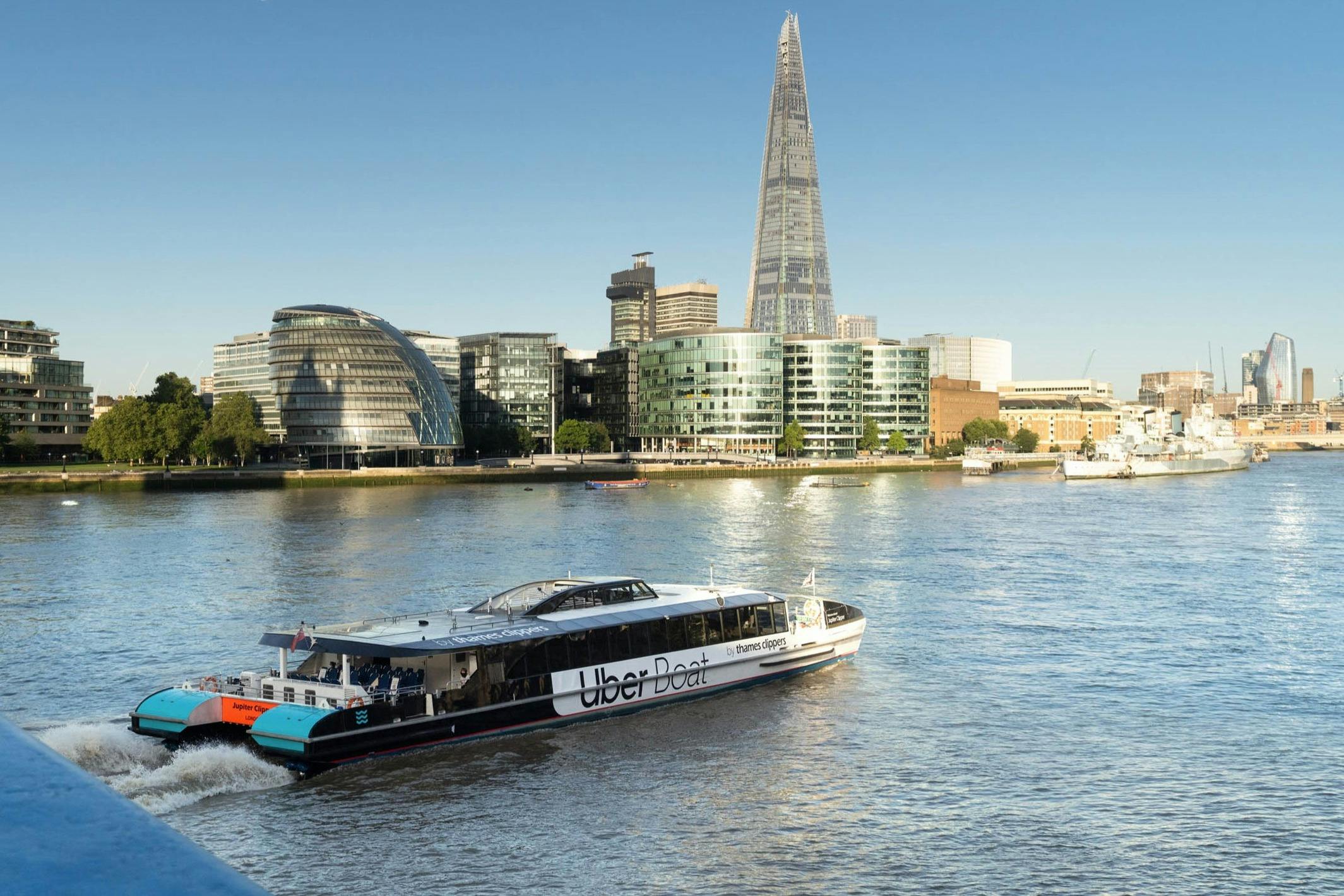 Uber Boat by Thames Clippers and The Shard