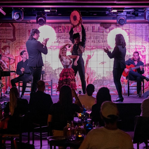 Madrid: Espectáculo flamenco en Flamenco de Leones con una copa