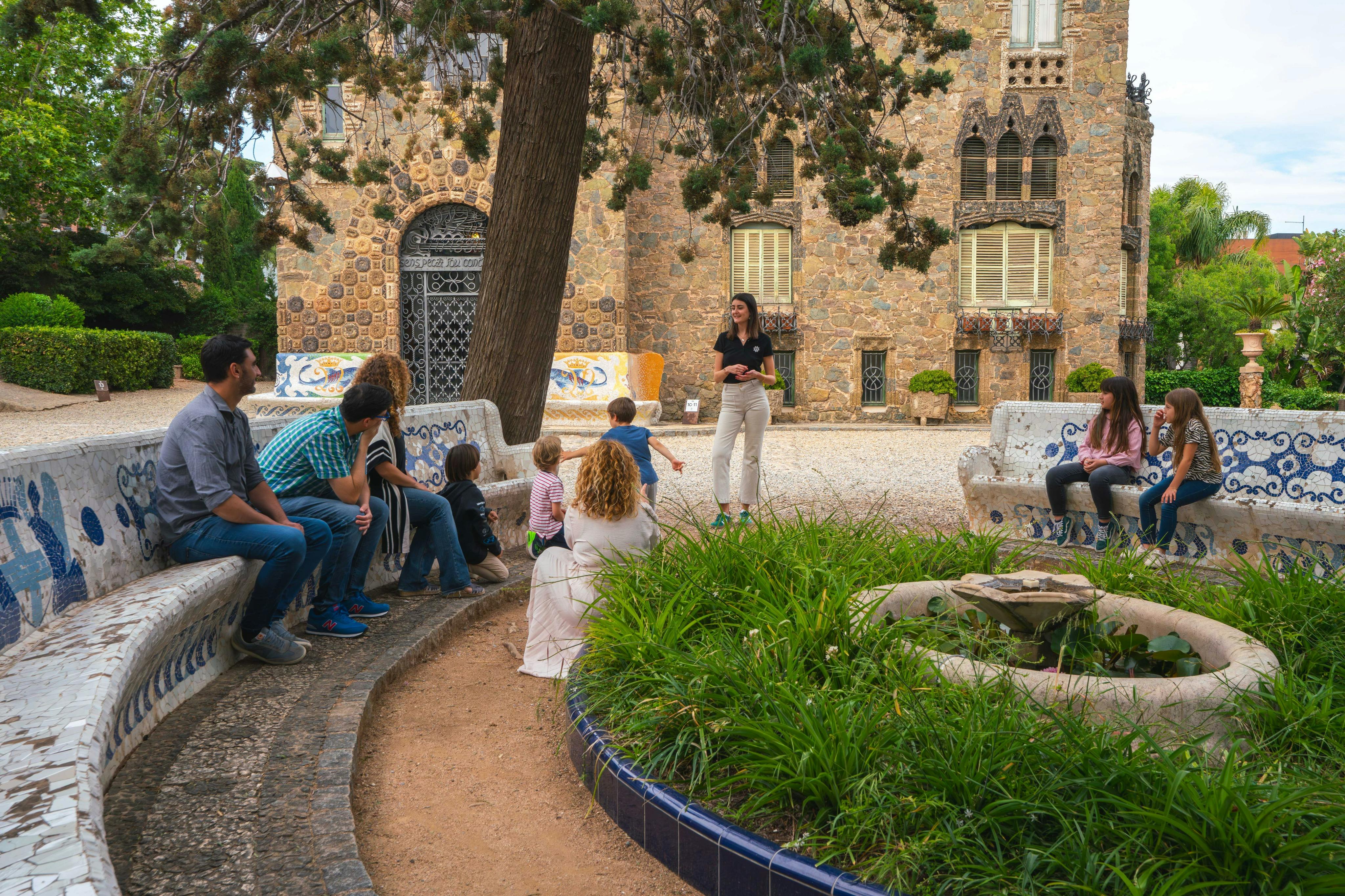 One of the resting areas of the garden