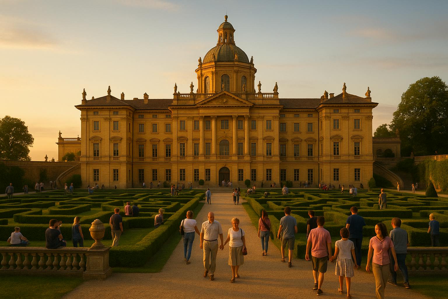 Palazzo Aureo, het koninklijk paleis en de tuinen van Centallo