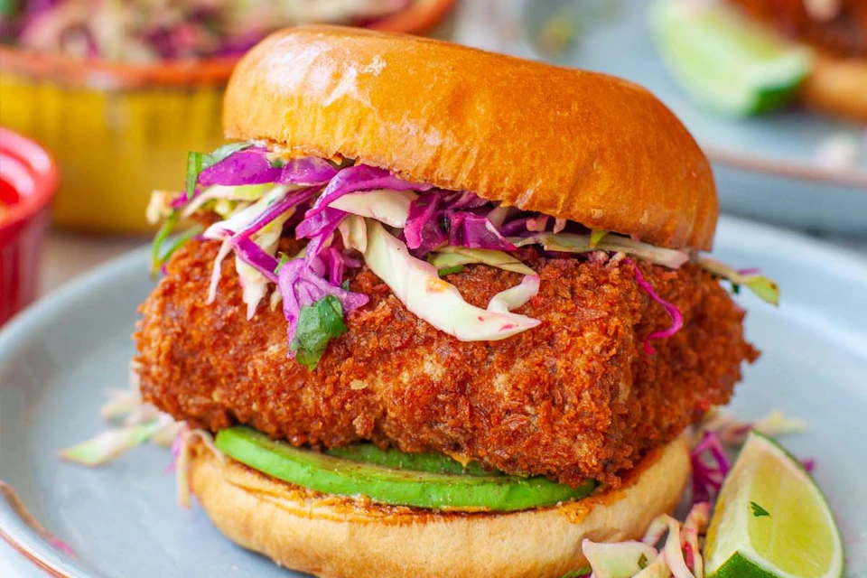 A crispy fish sandwich