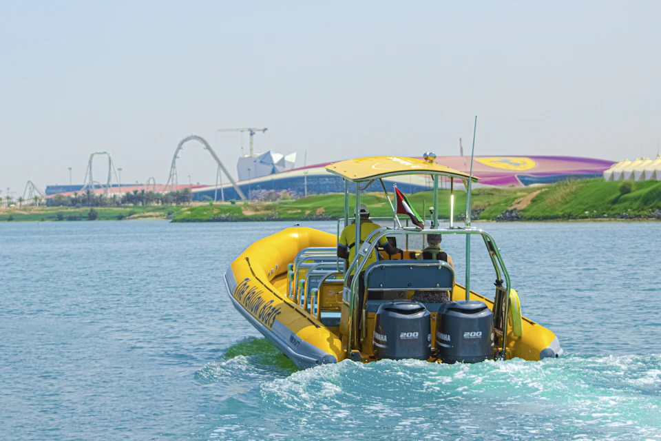 enjoy views from the idyllic Ferrari World in Yas Island.