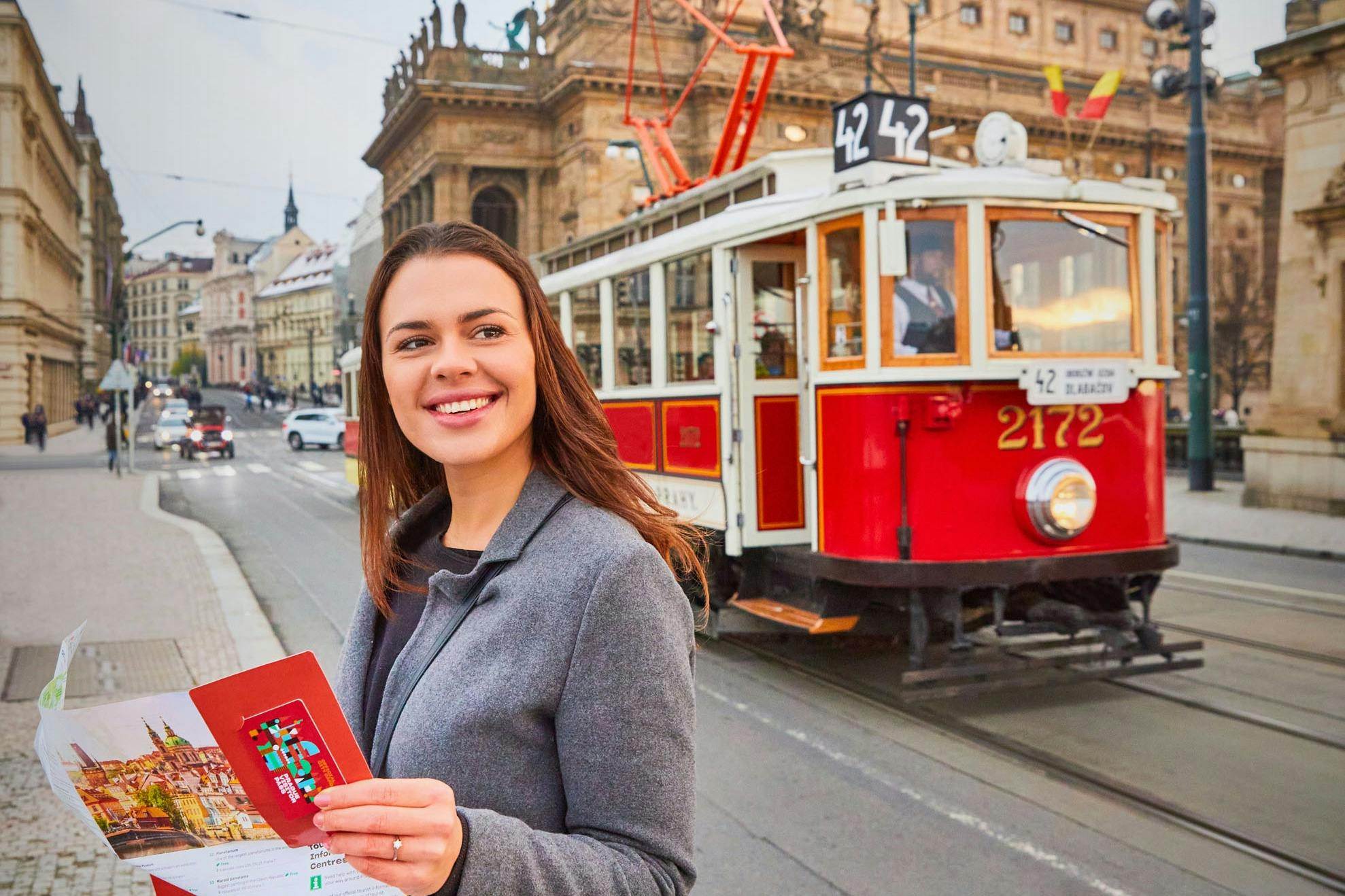 La ligne 42 du tramway touristique est également gratuite avec votre Prague Visitor Pass. Le billet est valable 24 heures.