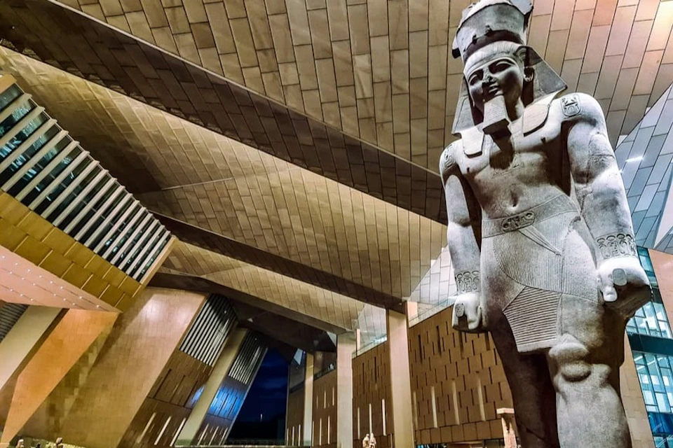 Explore ancient Egypt with a guided tour of the Grand Egyptian Museum in Cairo, the world’s largest archaeological museum.