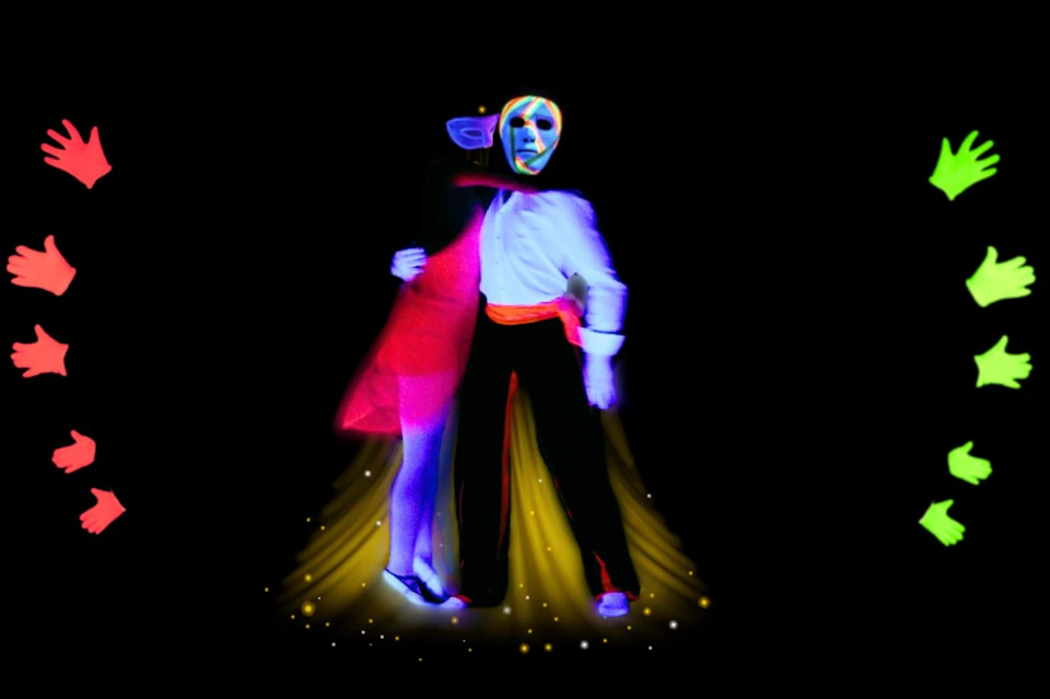 Moments from the "Images of Love" black light theatre show