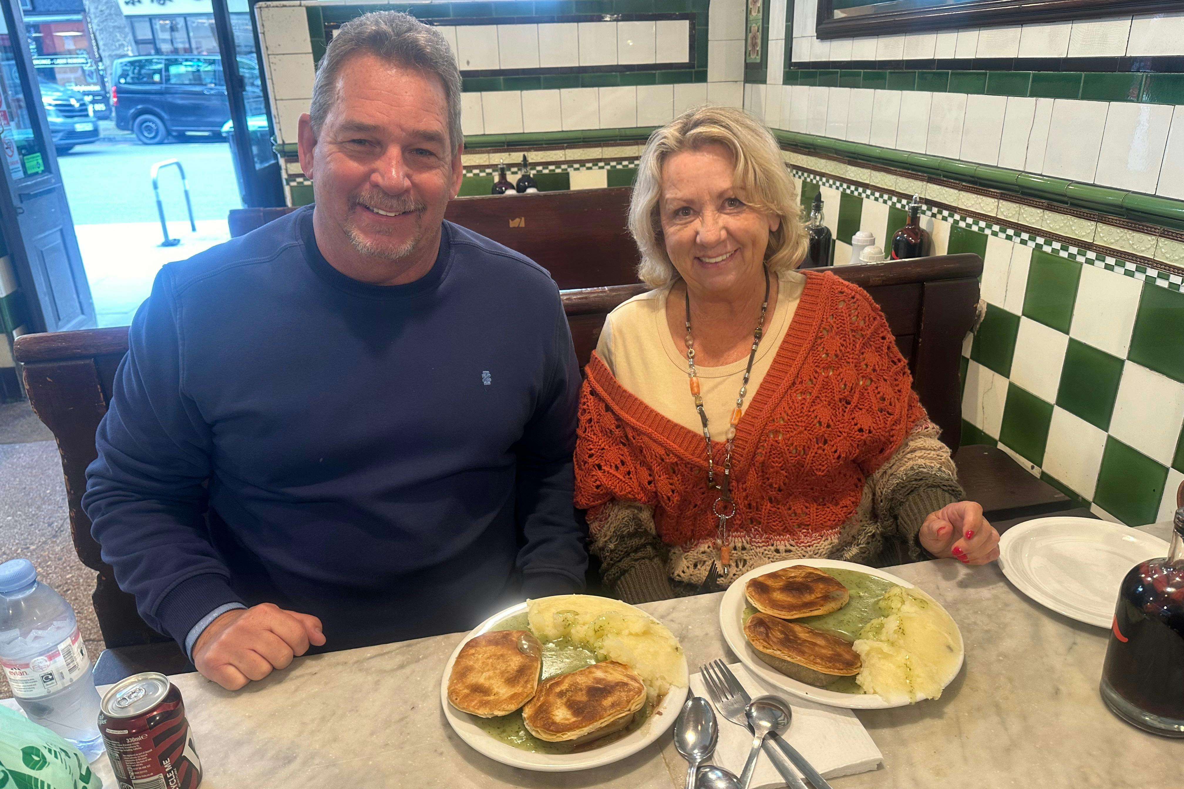 A couple enjoying lunch