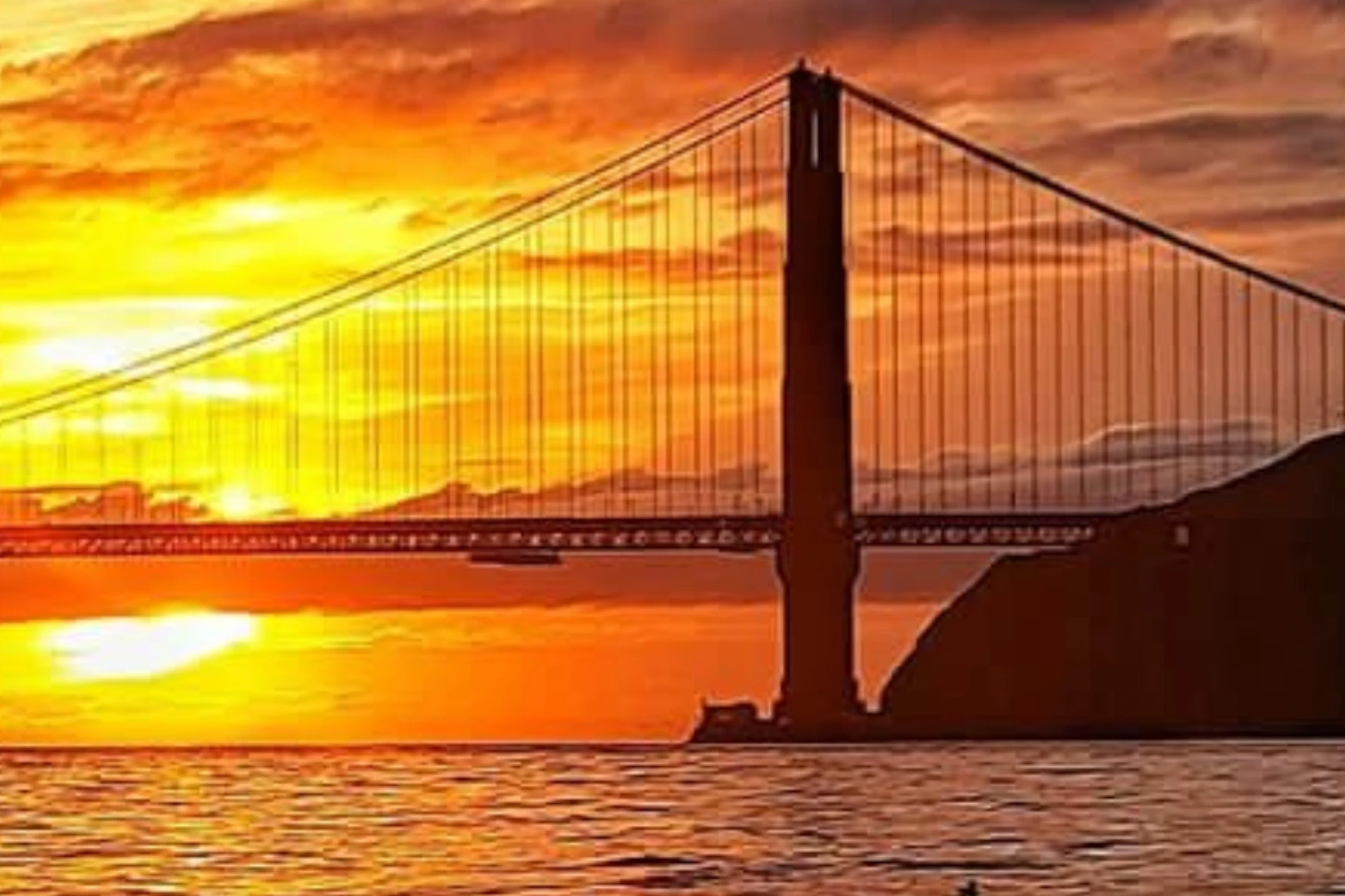 Sunset over the Golden Gate Bridge