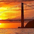 Solnedgang over Golden Gate Bridge