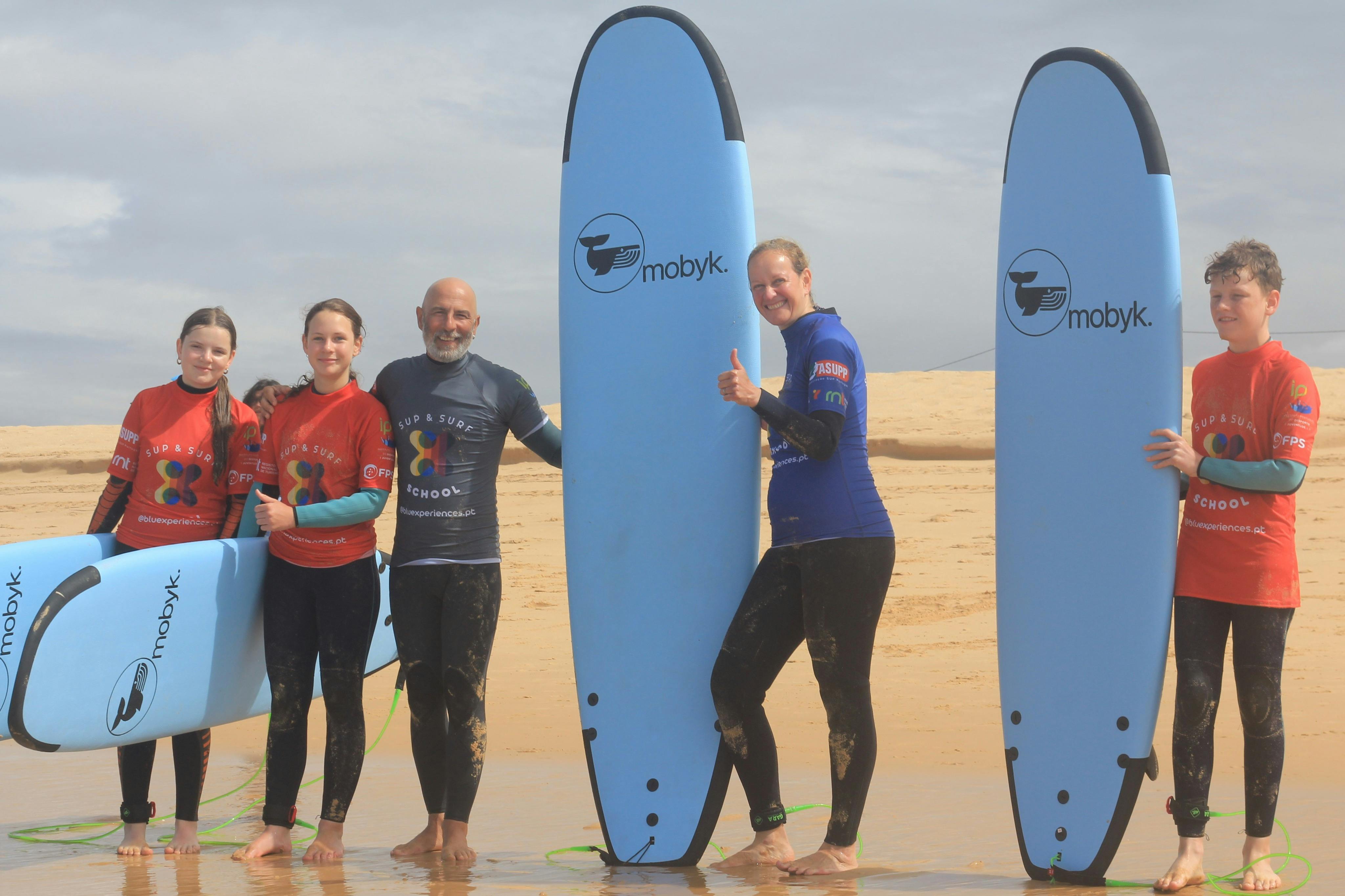Family group Happiness after Surfing