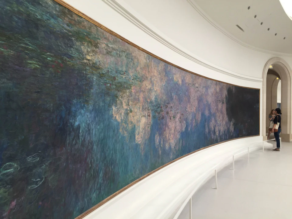 Monet's Water Lilies inside the Musée de l'Orangerie.