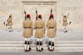 The "Evzones" presidential guard during their changing of guards ceremony.