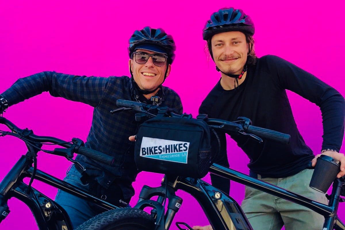 Paul Sith's pink wall! #guided #e-bike #losangelestour