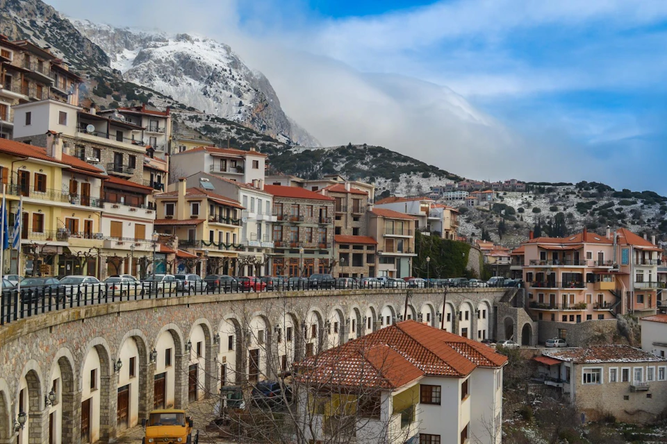 The Arachova winter resort town