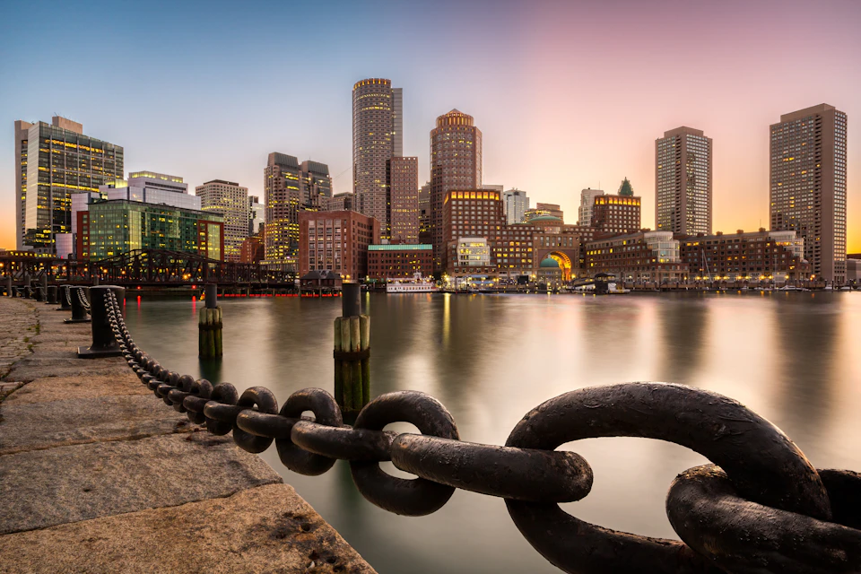 Long wharf at Harbor Walk, Boston.