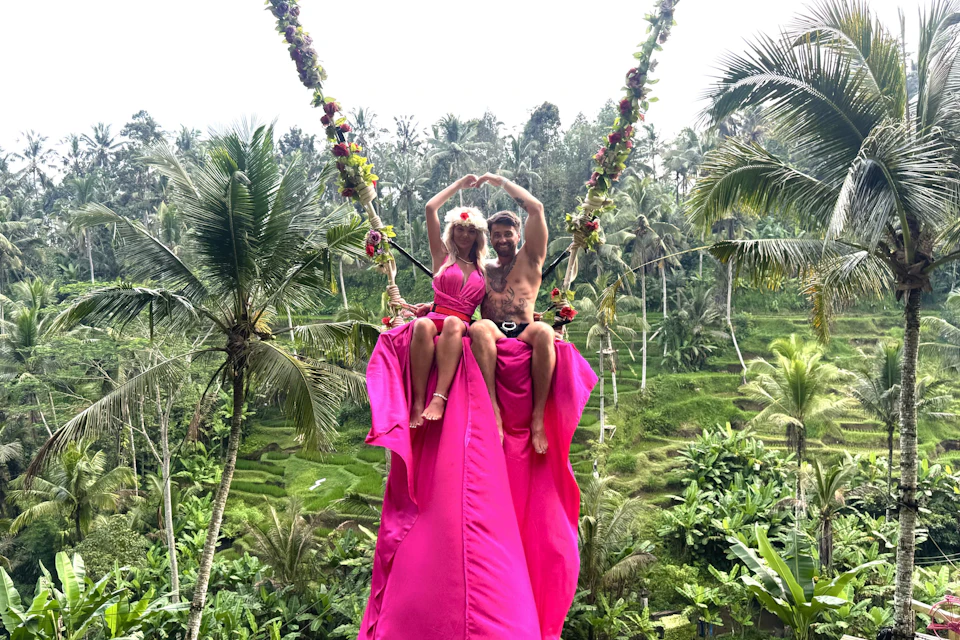 Couples enjoying Flower Swing at U Fun Field park
